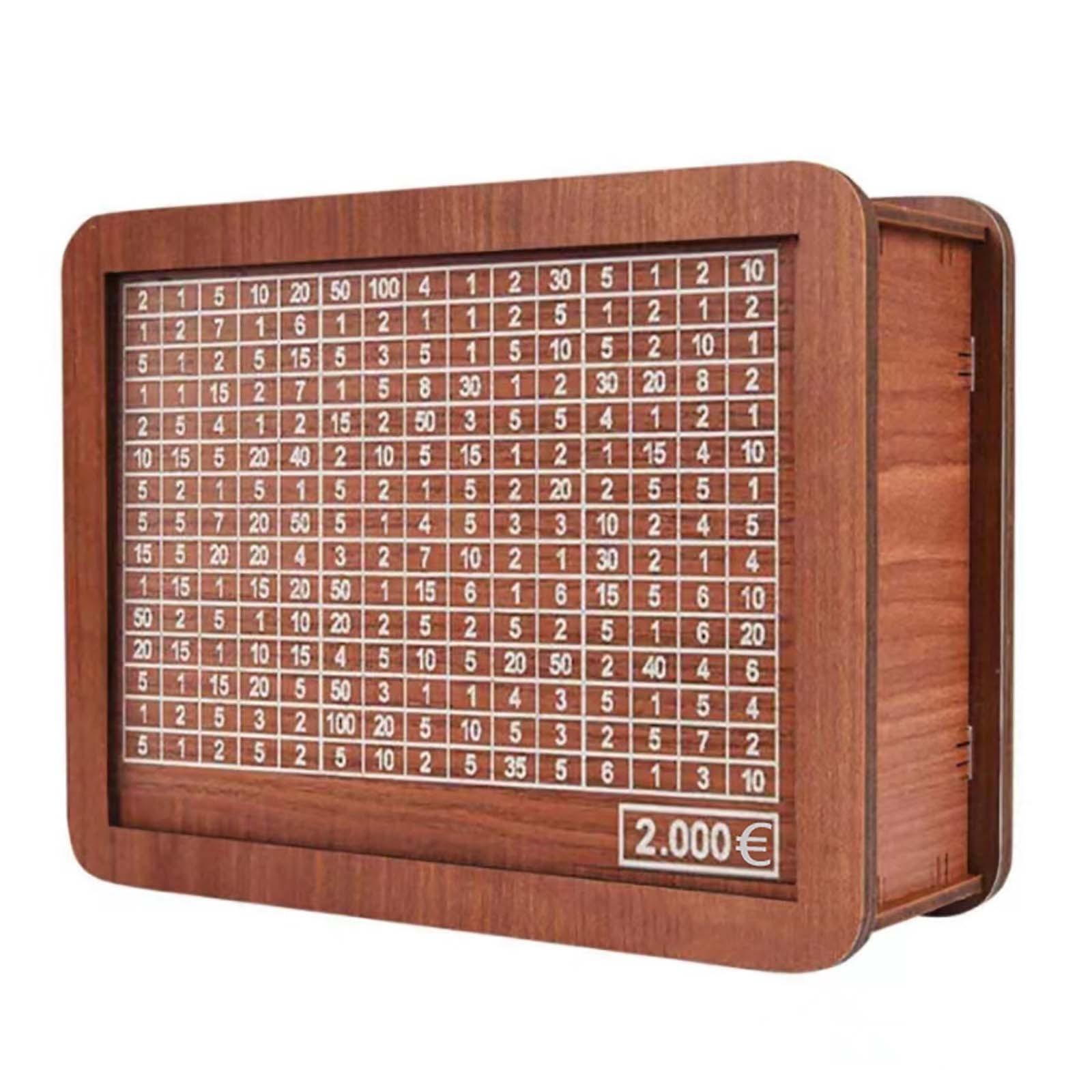 

Деревянная копилка с денежной мишенью и цифрами со счетчиком, портативный футляр для хранения денег, накопительная коробка для взрослых и детей, 5 мл One Size