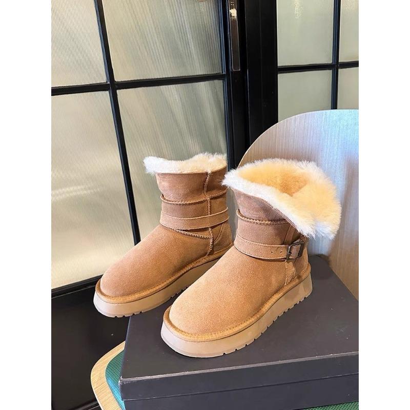 New Women's Snow Boots with Fleece and Thickened Short Boots and Warm Cotton Shoes