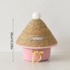 1Pc With Lid Practical Grass Weaving Delicate Desktop Storage Fashion Bow Storage Box Cotton Thread