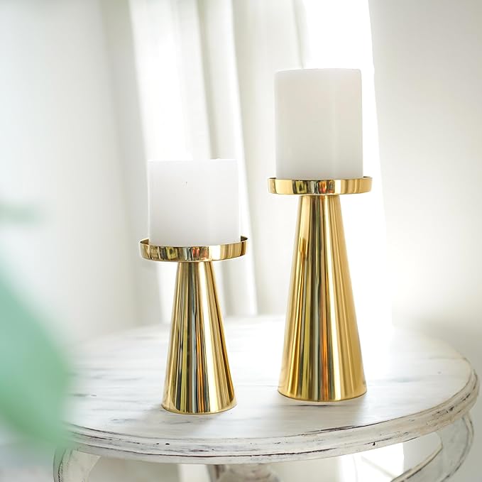 Handcrafted Metal Pillar Candle Holders, Wedding Centerpieces Metal Candle Holder |