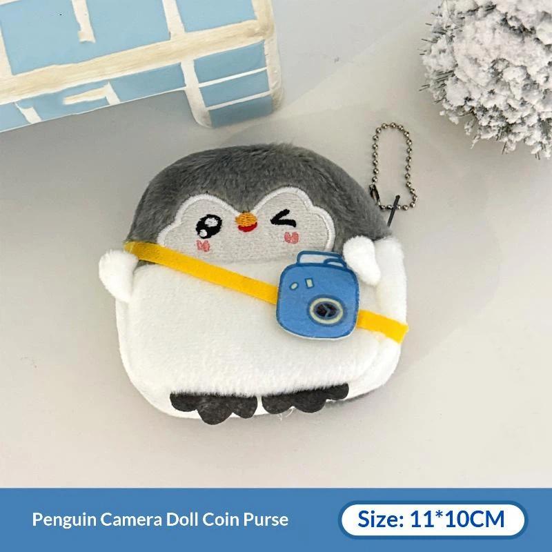 Soft Fluffy Plush Penguin Coin Purse Cartoon Keychain Holds Coins Zero Wallet Cute Mini Storage Bag Gifts For Kids Girls