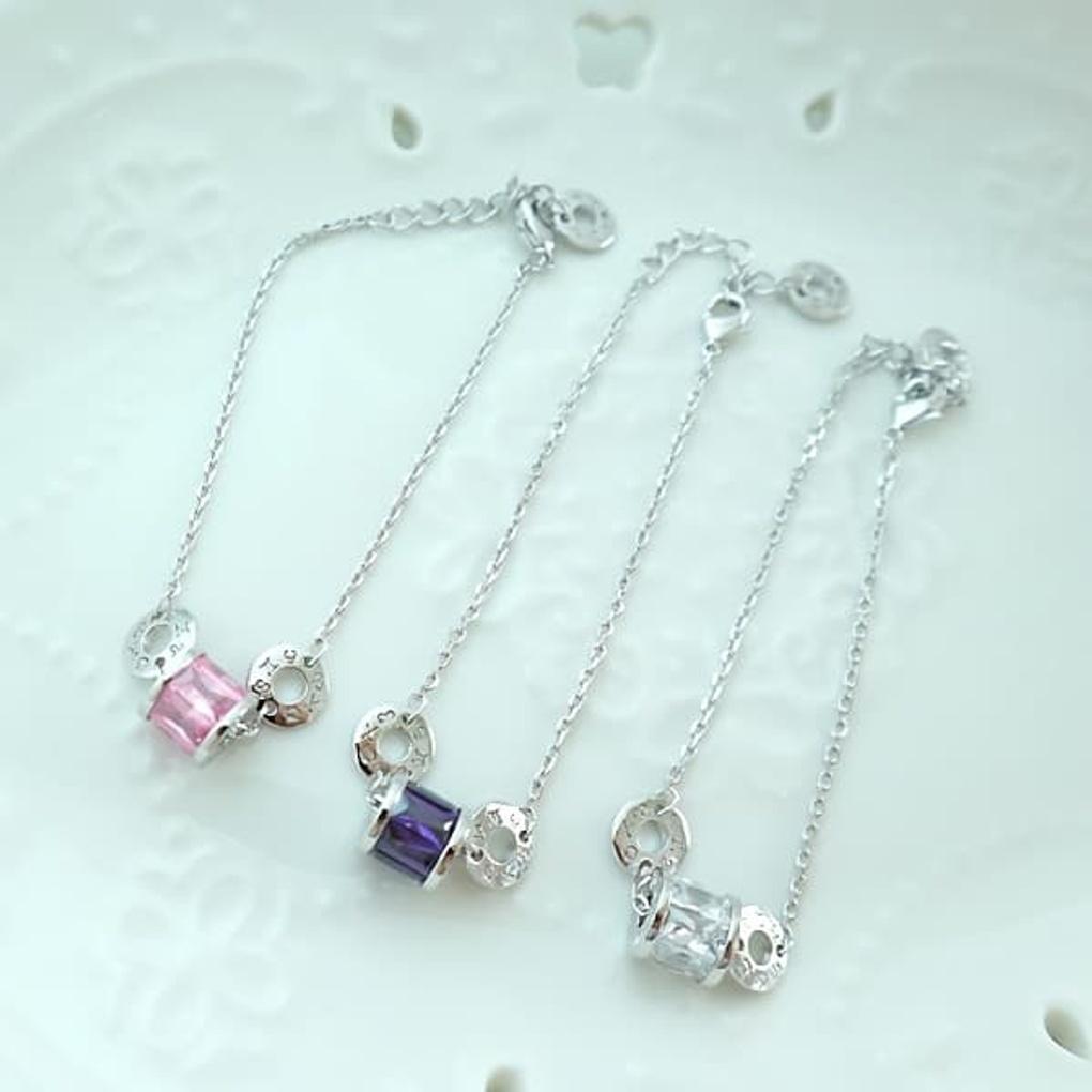 

Women s Daily Cubic Jaylon Layered Bracelet Silver Purple Bracelet