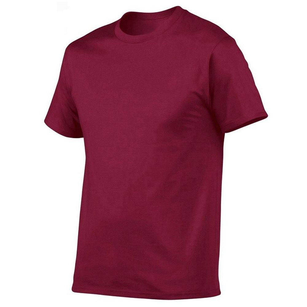 Short Sleeve T-shirt for Men Loose Fit Pure Color Black White Simple Summer T-shirt Round Neck Top