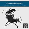Two-Seat Garden Swing Chair, with Protective Canopy - Black