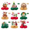 Claus Christmas Santa Reindeer Honeycomb Tabletop Decor Paper For Celebrations