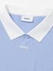 20TH HOLE Women'S Ribbed Yoko Color Block Embroidered Short Sleeve Collared T-Shirt [Sora]