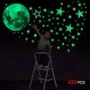 453 Pieces Glow In The Dark Stars Wall Stickers, Moon and Stars Luminous Stickers, Fluorescent Star Sticker Ideal for Ceiling, Nursery, Wall Decor