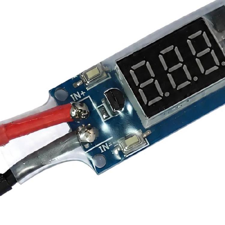 5V, 2A USB Power Cable with XT90 Male Battery Input, Digital Input Readout, and USB-A Female Output for Direct Battery Power Conversion
