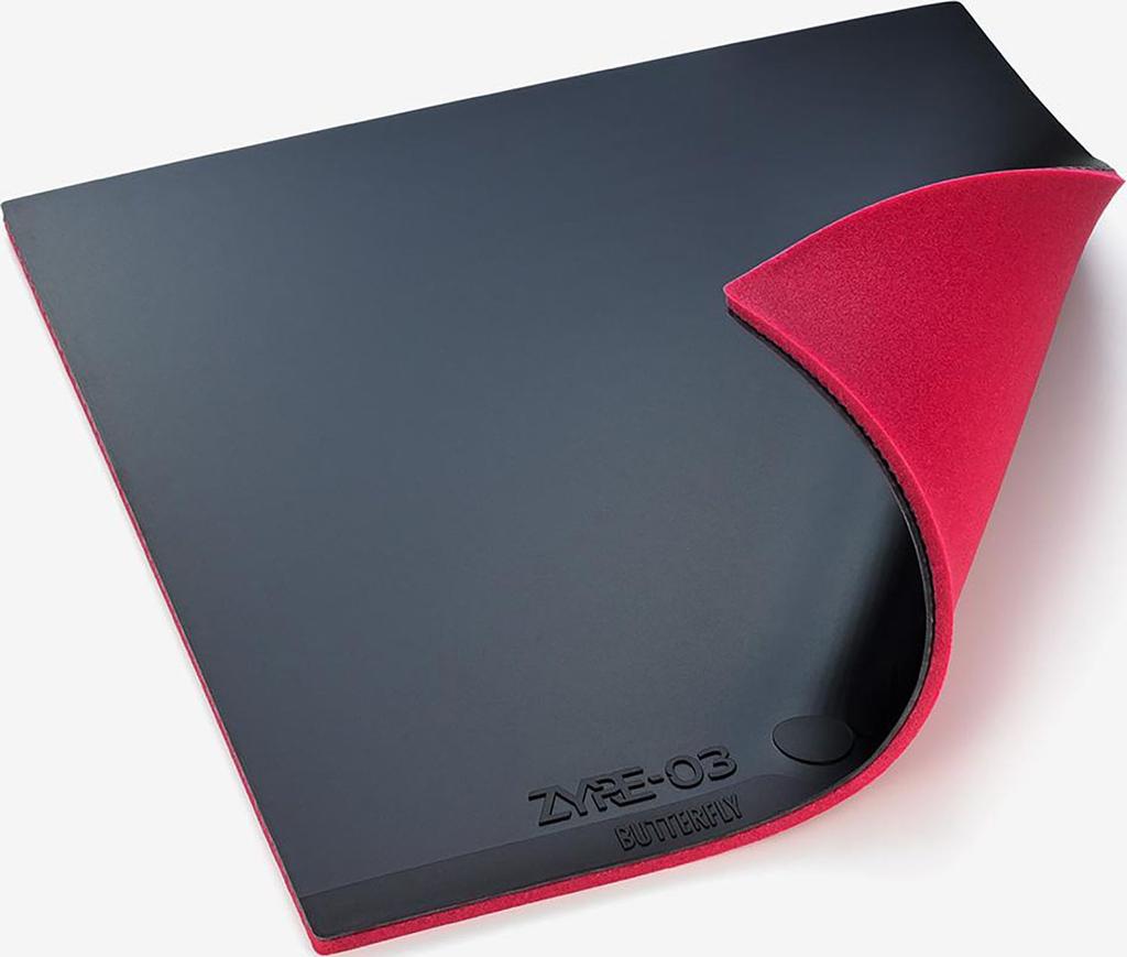 Butterfly Tenis stołowy Zaia Wysokie Napięcie Guma Okładzina Odwrotna 06140, 03, Guma, Rotacja, Kontrola, Czarna, 2,7 mm,