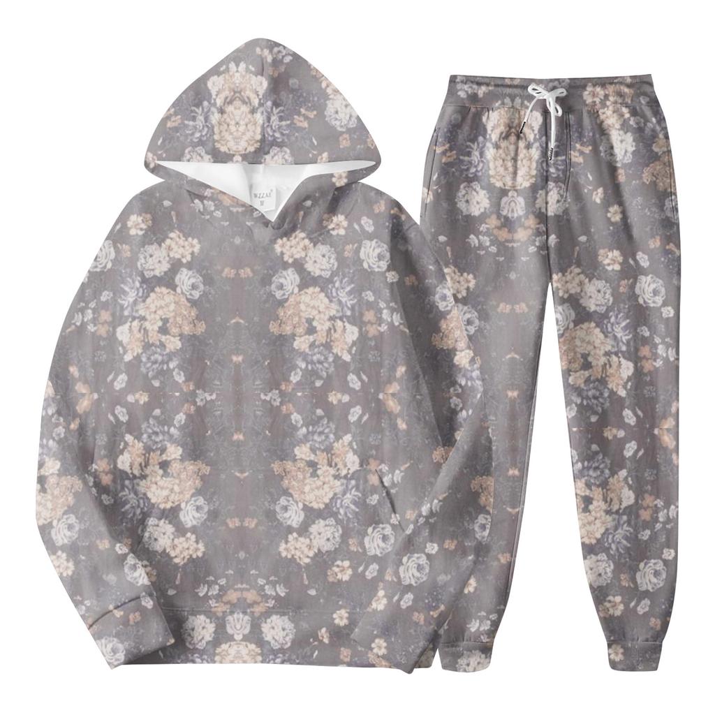 Damen-Sport-Trainingsanzug mit Kapuze, Unisex, zweiteilige Laufbekleidung, langärmeliges Pullover-Hoodie-Sweatshirt + Trainingshose-Set