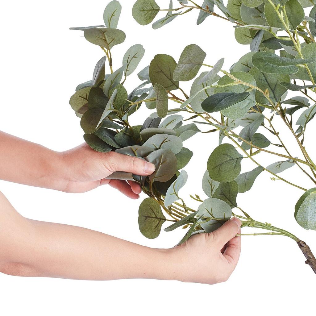 Artificial Eucalyptus Tree, 1.8 m Tall Faux Plant, Secure PE Material & Anti-Tip Tilt Protection Low-Maintenance Plant, Lifelike Green Fake Potted