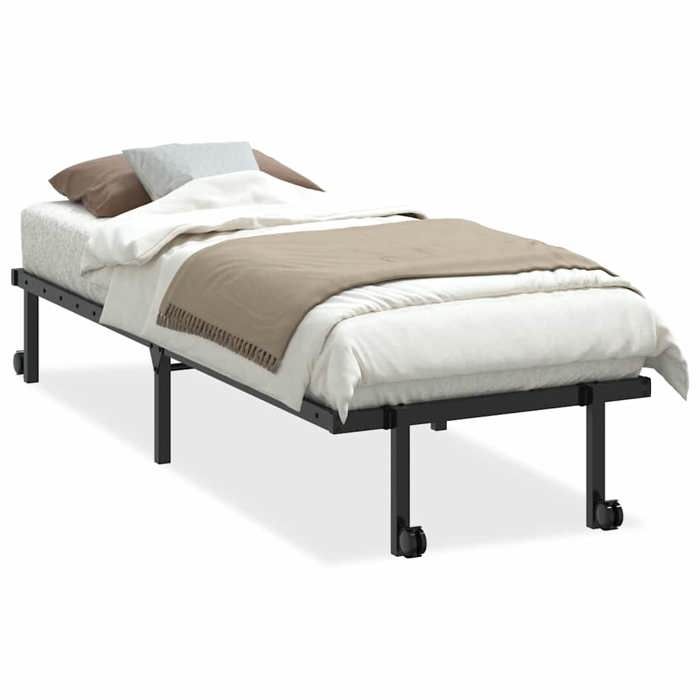 VidaXL Cadre de lit sans matelas pliable noir 80x200 cm acier, cadre de lit en métal, cadre de lit pliable, sommier, cadre 4103958