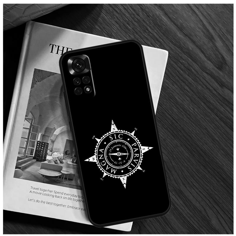 Compass Case For Xiaomi Redmi Note 13 14 9 10 11 12 15 Pro Plus Cover For Redmi 15 C 14C 10C 12C 13C