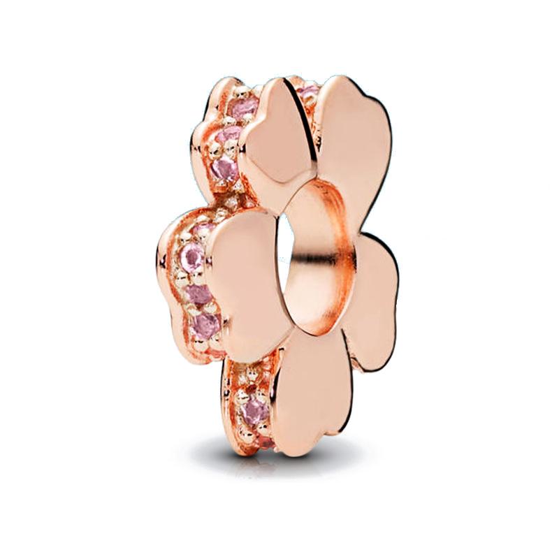 New Copper Rose Gold Lock Love Bow Tree Safety Buckle Charm Bead Fit For Bracelet Necklace Diy Women'S Boutique Jewelry