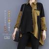 Spring New Large Size Loose Splicing Shirt Fake Two-piece Top