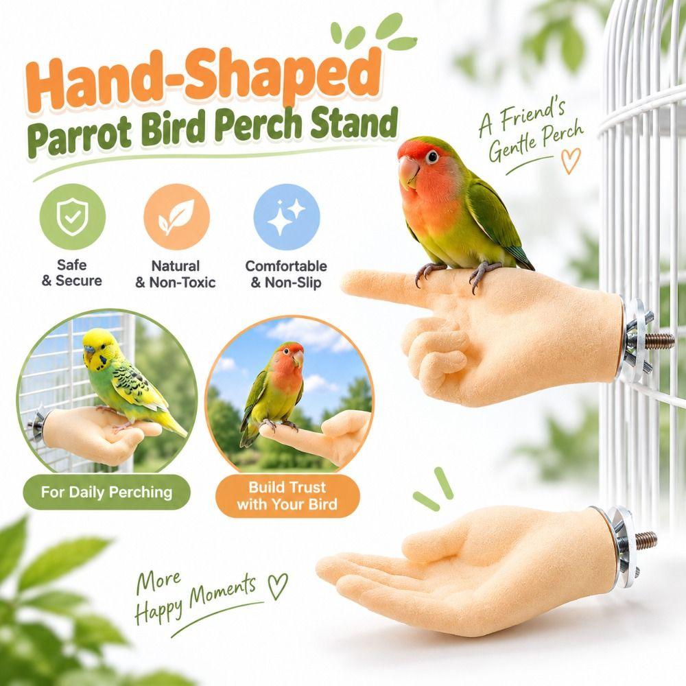 Washable Parrot Bird Perch Stand Adult Hand Proportions Parrot Fake Hand Perch  Interactive Play