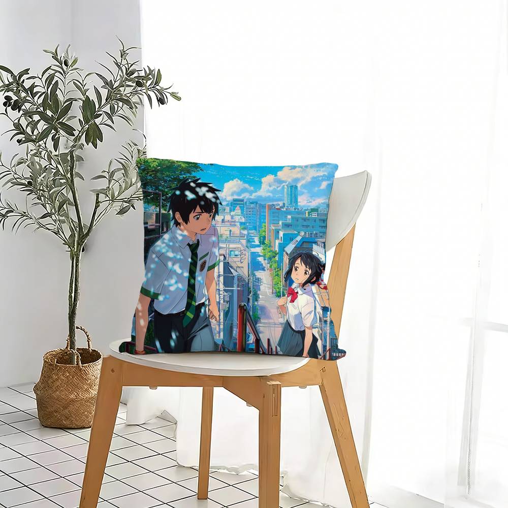 Classic Anime Your Name Pillow Case Pattern Printed Pillowcase For Living Room Sofa Cushion Cover