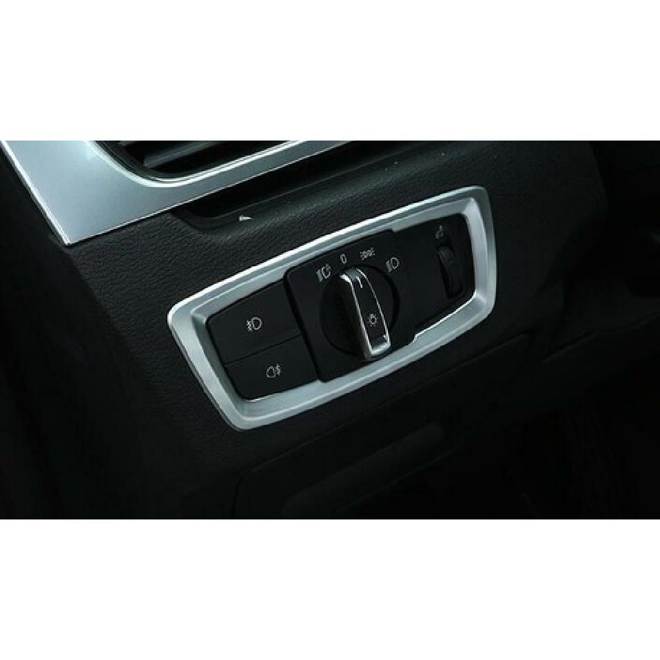 For BMW X1 2016- F48 ABS Silver Headlight Control Switch Frame Cover Trim