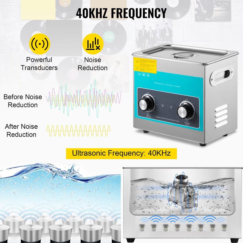 Knob Ultrasonic Cleaner 3L 40kHz Ultrasonic Cleaning Machine Knob Control Sonic Cleaner 304 Stainless Steel Ultrasonic Cleaner Machine with Heater &
