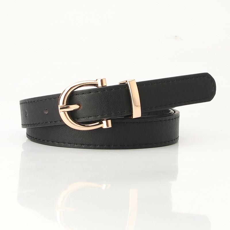 Womens Fashion Leather Belt For Jeans With Alloy Buckle And Circular Design For Casual Wear