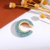 Retro Fashion C-Shaped Bling Ear Clips with Colored Diamonds - Trendy No-Pierce Earrings