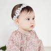 Søt Baby Girl Pannebånd Hårbånd Jenter Blomster Pannebånd Hårtilbehør Hvit blonder Søte sløyfer Bandeau Fille Faixa de cabelo