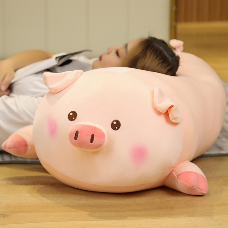 Giant Husky Dog Pig Plush Long Pillow Stuffed Soft Sleeping Cushion Lovely Rabbit Bear Plush Toys Baby Girl Kawaii Gift