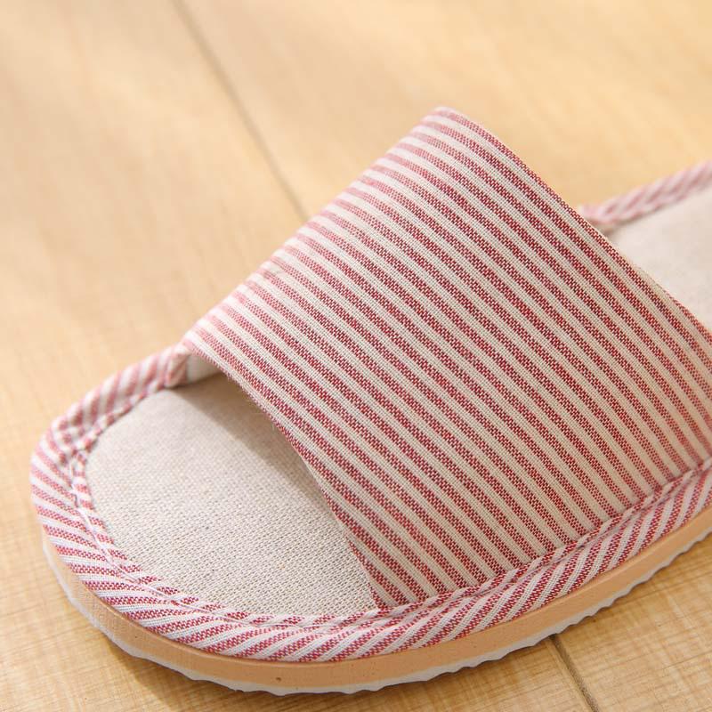 Japanese Style Women's Cotton Linen Slippers - Non-slip, Soft Sole for Indoor Use - Ideal for Summer, Spring, and Autumn.