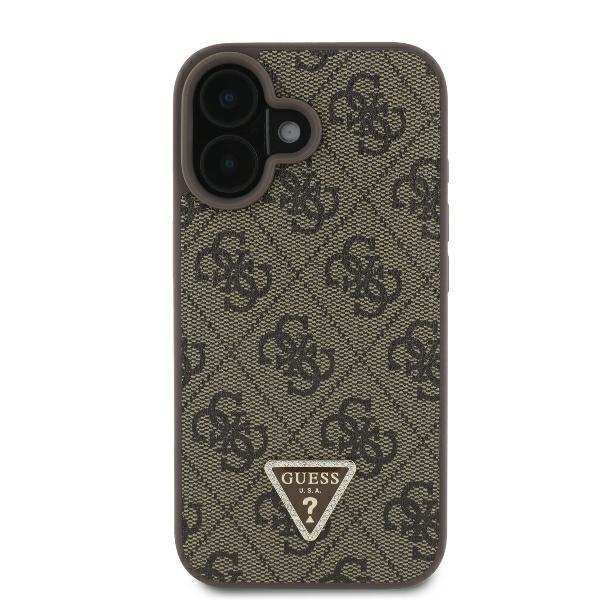 Guess Guhcp16Mp4Tdpw Iphone 16 Plus6.7 Brązowy/Brown Hardcase Leather 4G Triangle Strass