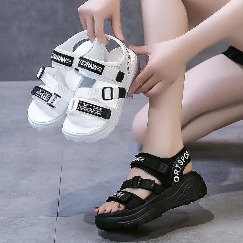 Beach Sandals Women's 2024 Summer New Songgao Thick Sole Women's Casual Shoes Versatile Student Sports Sandals Zapatos De Mujer
