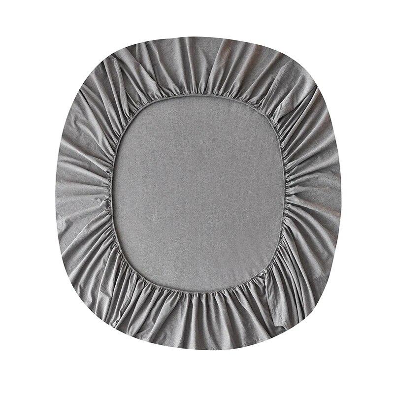 Class A Cotton Yarn-dyed Fitted Sheet, Washed Cotton Bedspread, Solid Color Mattress Protective Cover, 90x200/150x200 Bedspread