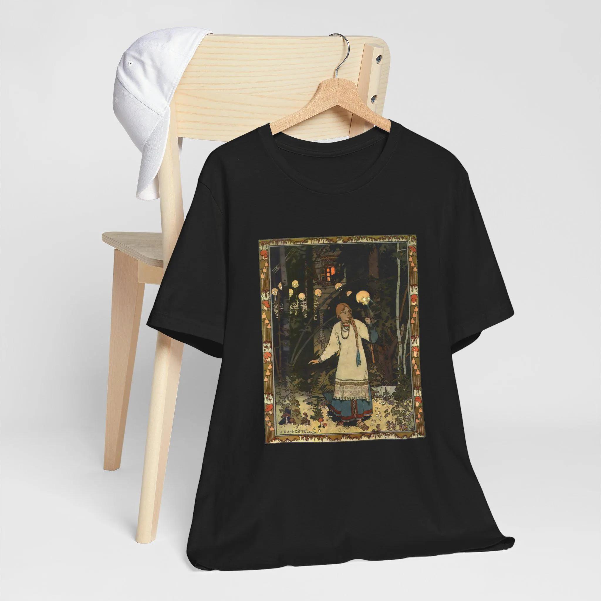 

Vasilisa s Enchanted Skull Tee | Slavic Folklore Graphic T-Shirt | Dark Fairy Tale Shirt | Unisex Jersey Short Sleeve Tee - M... S разноцветный