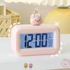 Kawaii Cartoon Pig LED Digital Clock Pink with Night Light Alarm Clock Cute Desktop Clock Student Dormitory2