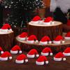 10/20Pcs 3D Printed Christmas Santa Hat Wine Bottle Ornaments Home Xmas Decorations Alcohol Bottle Mouth Decorative Caps Gift