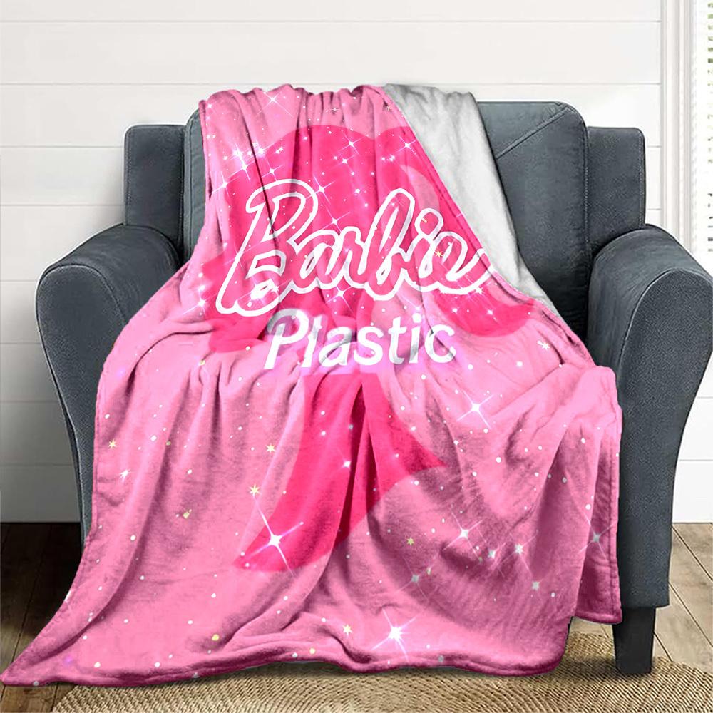 

1pc Barbie Flannel Throw Blanket Soft, Warm & Cozy for Couch, Bed, Office, and Travel Versatile All Season Gift, Christmas present 80x120cm