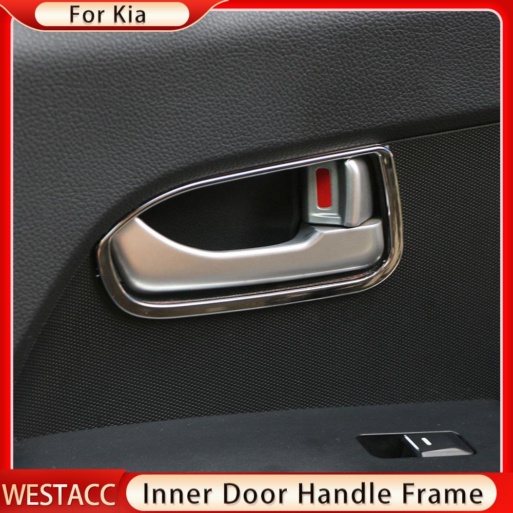 4Pcs Chrome Car Inner Door Handle Frame Cover Decoration Sticker for Kia Sportage R SportageR 2012 2013 2014 2015