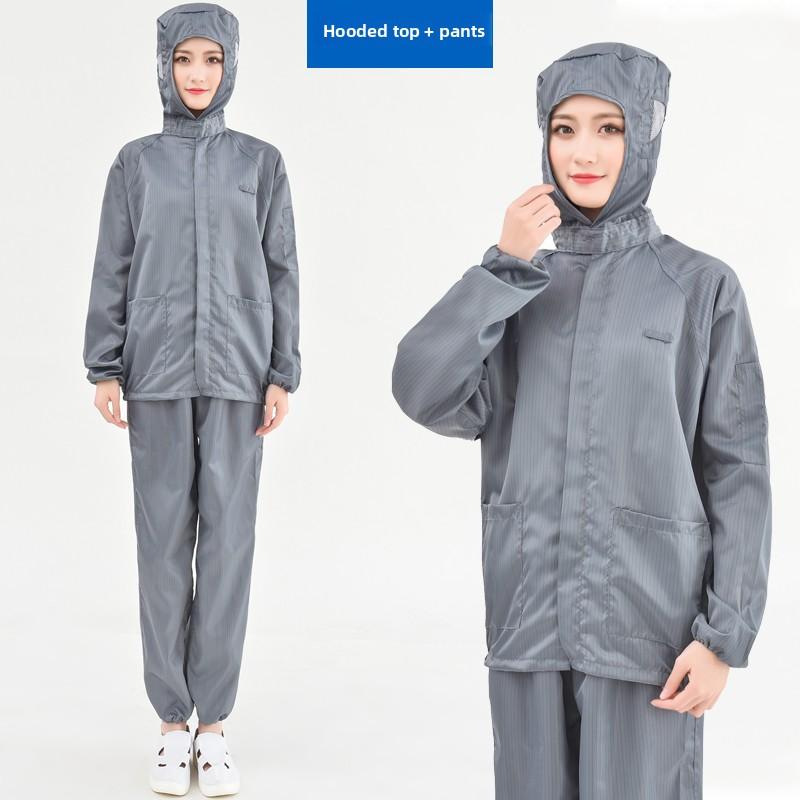 Mono sin pelusa con capucha para hombre y mujer Ropa de trabajo Disipación estática Azul ey Agricultura Traje de limpieza de cuerpo completo