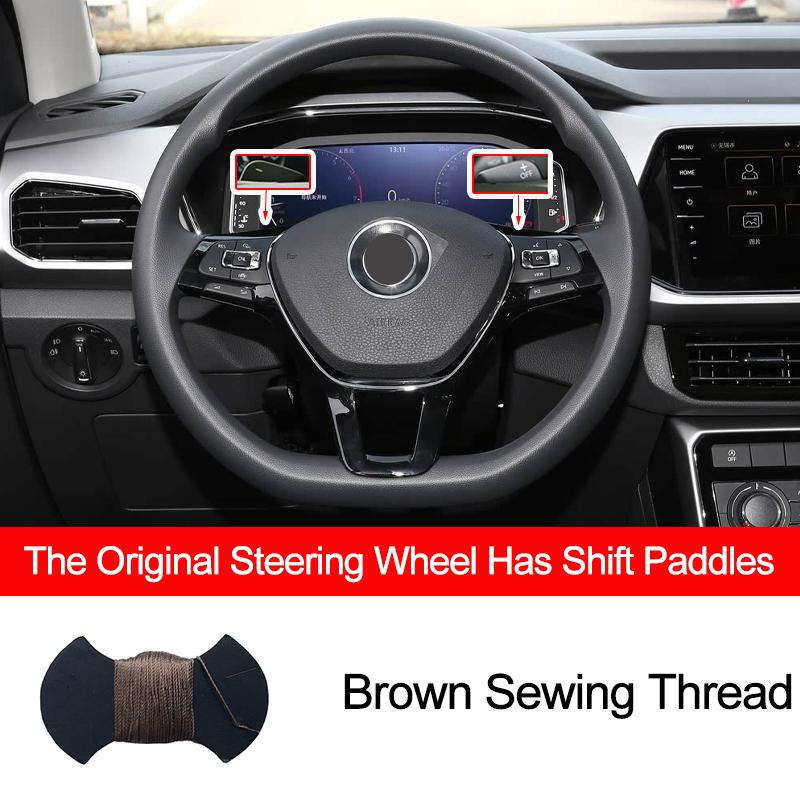 Hand Sewing Car Steering Wheel Cover Braid on the Steering wheel For Volkswagen Golf 7 Mk7 2012-2020 VW T-Cross 2018-2025 2025
