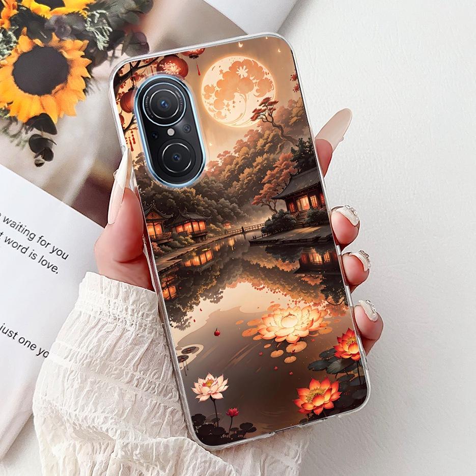 For Huawei Nova 9 SE Case Nova9 Pro Luxury Flowers Painted Cover Soft Slim Phone Case For Huawei Nova 9 Pro Nova9 SE Fundas Bags