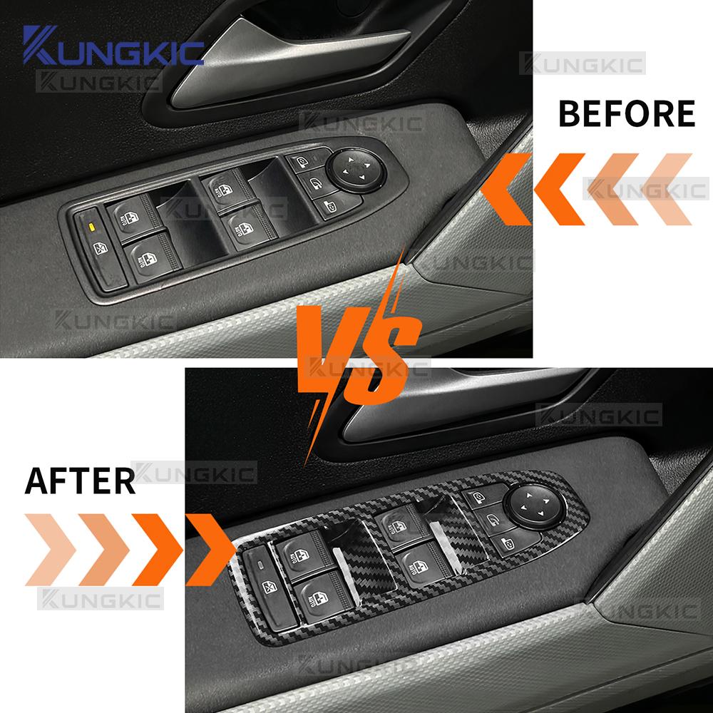 Car Window Lifting Panel Carbon Fiber Style For 2024 2025 2026 Dacia Duster 3 Dacia Bigster 2025 2026 Interior Trim Sticker
