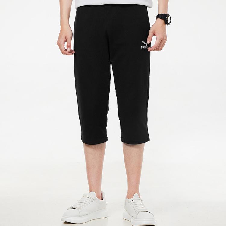 Puma Casual Sports Running Breathable Knit Capri Pants Men Bottoms Black 531466-01