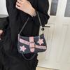 Borse a Tracolla Catena Y2K Hot Girl con Motivo a Stelle per Donna Borsa a Mano Nera Rosa Borsa di Lusso Designer Grunge Borsa a Tracolla Stile Gotico Motor
