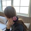 Velvet Floral Elastic Hair Tie Bun Ring - Korean Style for Women