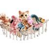 Corner Hanging Woven Cotton Rope Toy Storage Net with Tassels