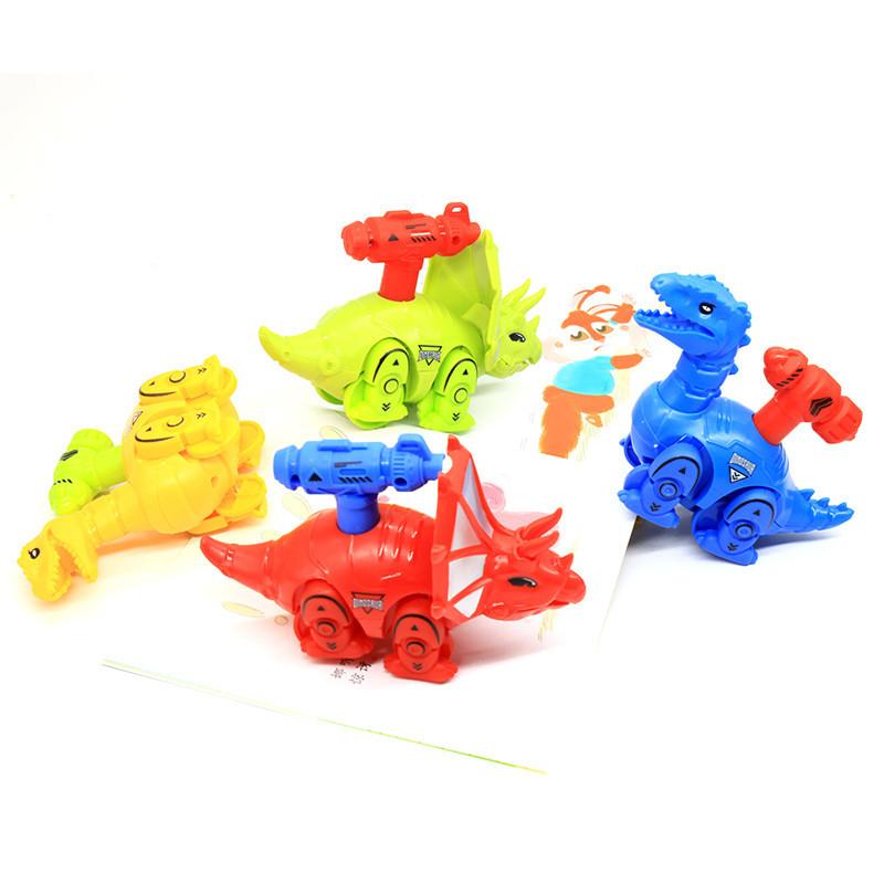 Press Red Dinosaur Pressing Inertia Sliding Children Toy Car For Toddler Play
