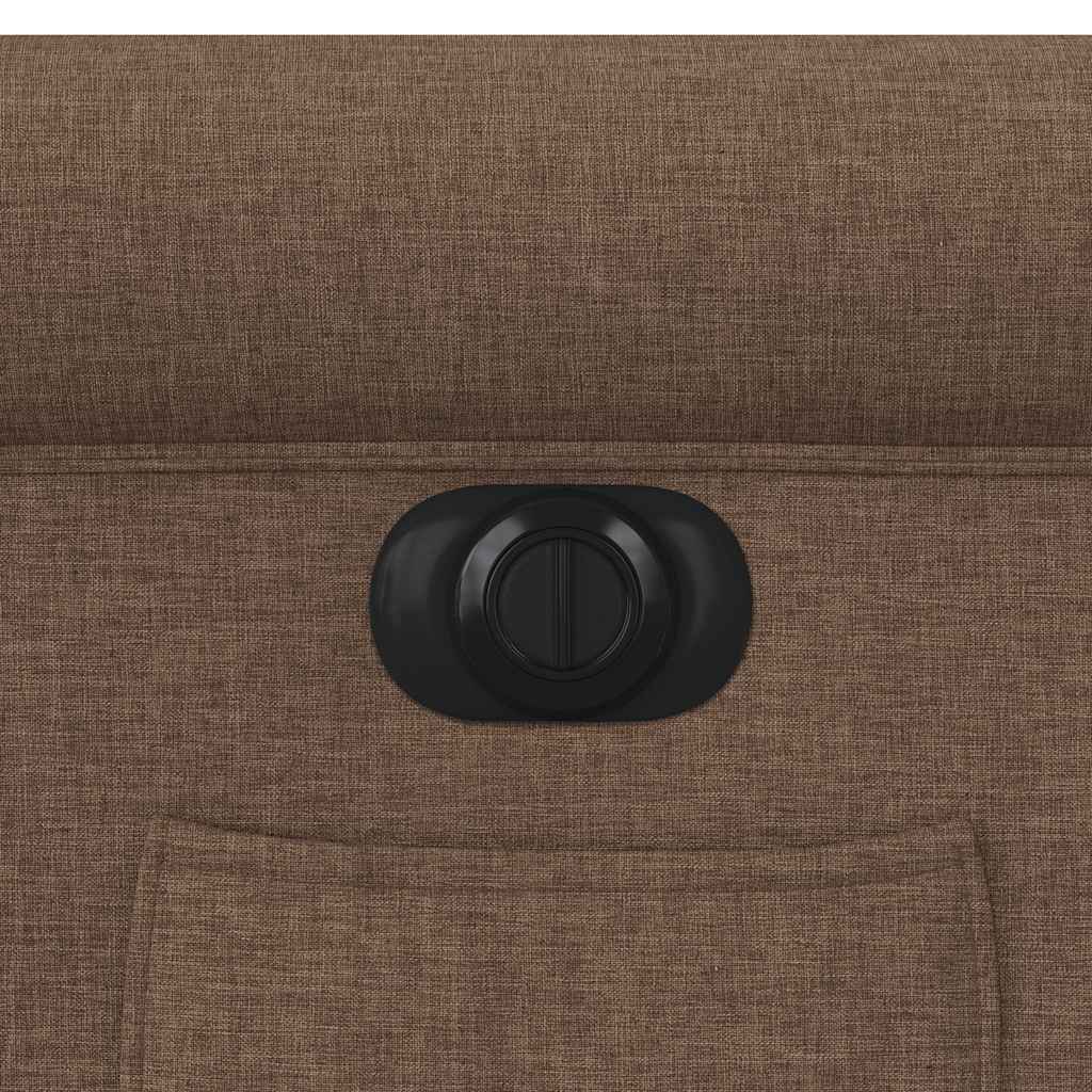 Electric Recliner Chair Brown Fabric