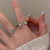 Y2K Kpop Lucky Star Ring Adjustable Irregular Geometric Punk Retro Women Crystal Ring Set Fashion Girls Aesthetic Jewelry