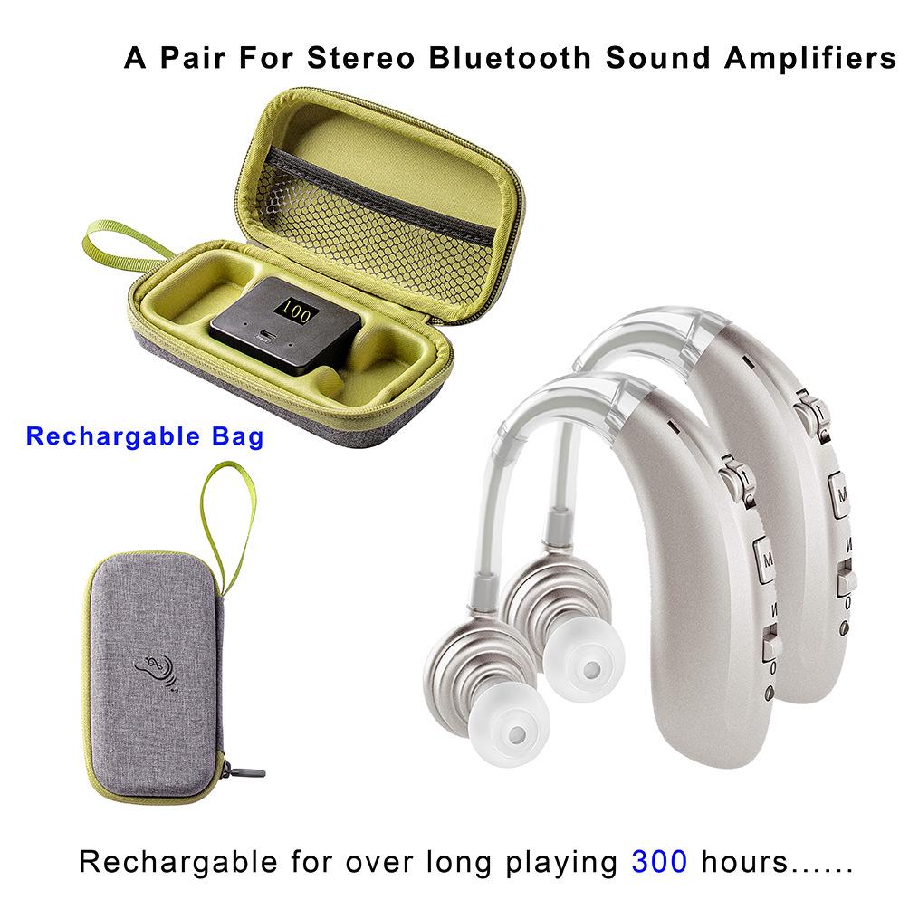 New Digital Wireless BTE Hearing Aid for Seniors with Charging Case
