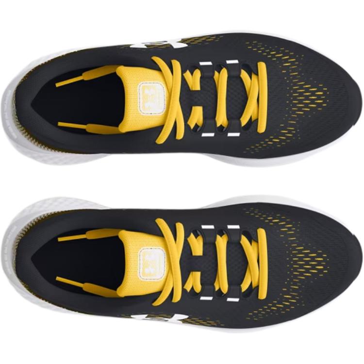 Under Armour Charged Rogue 4 GS Black Taxi Kids Sneakers White 3027106-003