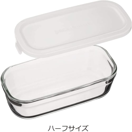 Iwaki Pack & Microwave Shallow Storage Container, Half, 500ml, White, Freezer-Safe, Oven-Safe, Microwave-Safe